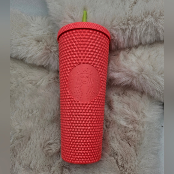 Starbucks Summer 2022‎ Dragonfruit Coral Studded Cold Cup Venti Tumbler 24 Oz - Picture 3 of 5